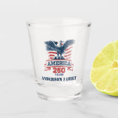 Patriottische Amerikaanse Adelaar Gefeliciteerd me Shot Glas (Voorkant)