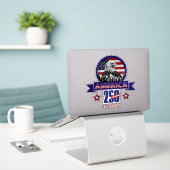 Patriottische Amerikaanse Adelaar Gefeliciteerd me Sticker (Laptop op bureau)