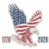 Patriottische Amerikaanse Adelaar Gefeliciteerd me Sticker (Voorkant)