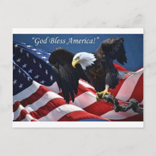 Patriottische Amerikaanse Adelaar God Zegen Amerik Briefkaart