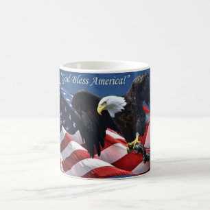Patriottische Amerikaanse Adelaar God Zegen Amerik Koffiemok