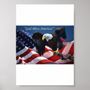 Patriottische Amerikaanse Adelaar God Zegen Amerik Poster