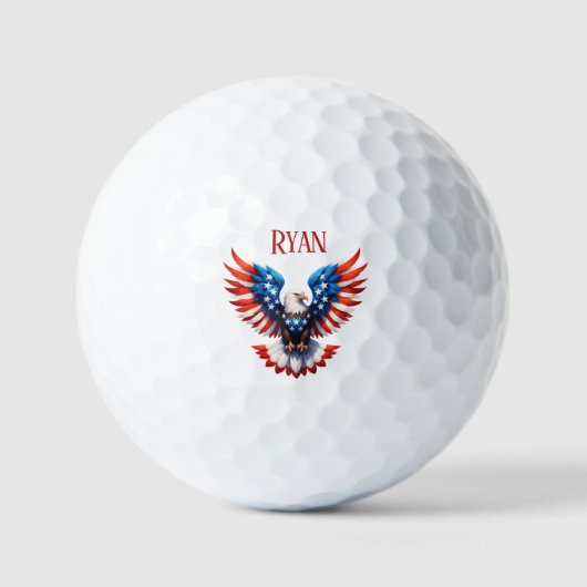 Patriottische Amerikaanse Adelaar Golfballen (Voorkant)