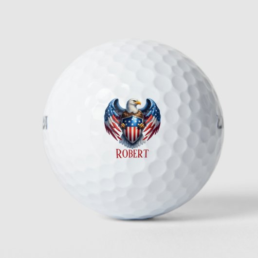 Patriottische Amerikaanse Adelaar Golfballen (Voorkant)