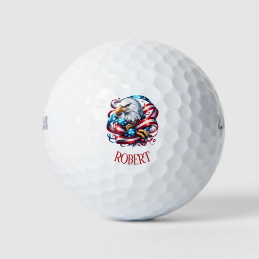 Patriottische Amerikaanse Adelaar Golfballen (Voorkant)