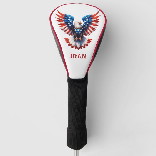 Patriottische Amerikaanse Adelaar Golfheadcover (Voorkant)