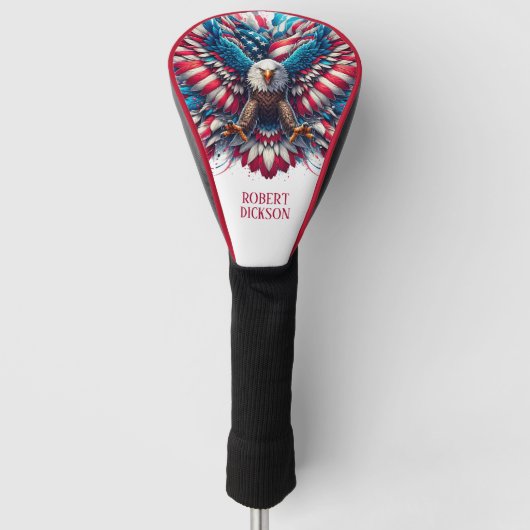 Patriottische Amerikaanse Adelaar Golfheadcover (Voorkant)