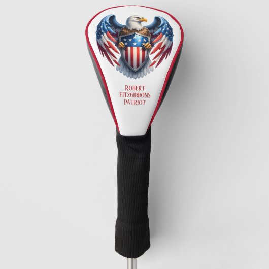 Patriottische Amerikaanse Adelaar Golfheadcover (Voorkant)