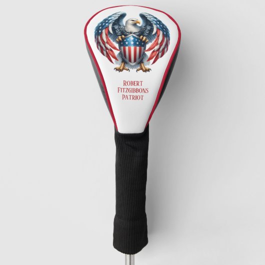 Patriottische Amerikaanse Adelaar Golfheadcover (Voorkant)