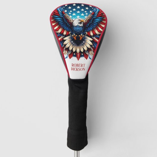 Patriottische Amerikaanse Adelaar Golfheadcover (Voorkant)