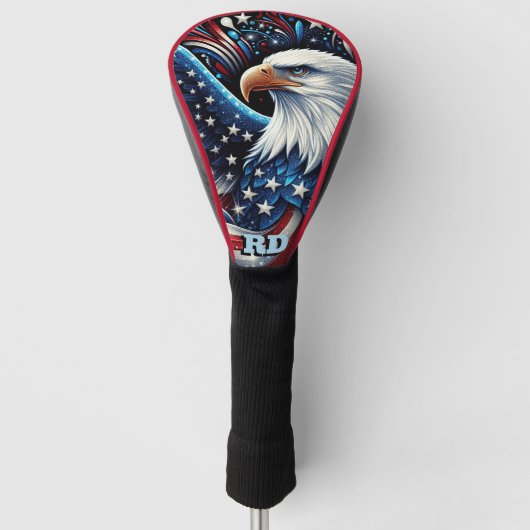 Patriottische Amerikaanse Adelaar Golfheadcover (Voorkant)