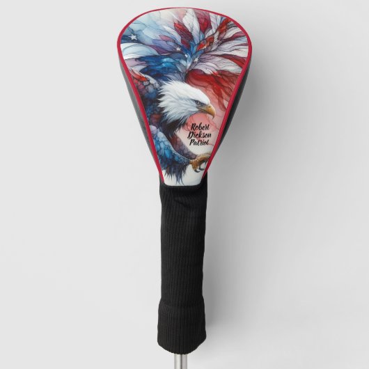 Patriottische Amerikaanse Adelaar Golfheadcover (Voorkant)