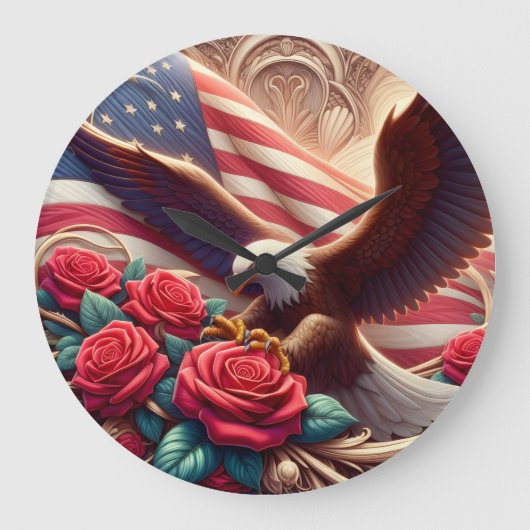 Patriottische Amerikaanse Adelaar Klok (Voorkant)