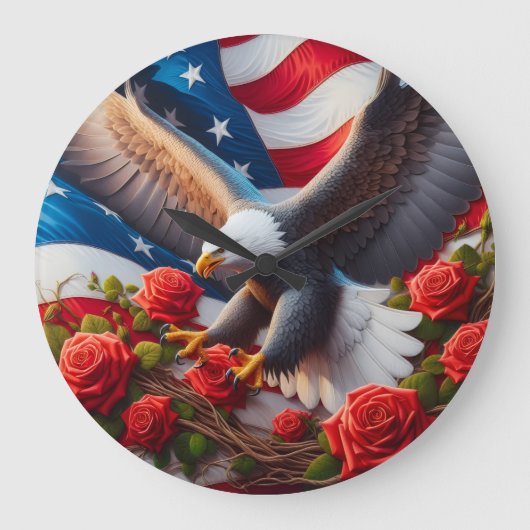 Patriottische Amerikaanse Adelaar Klok (Voorkant)