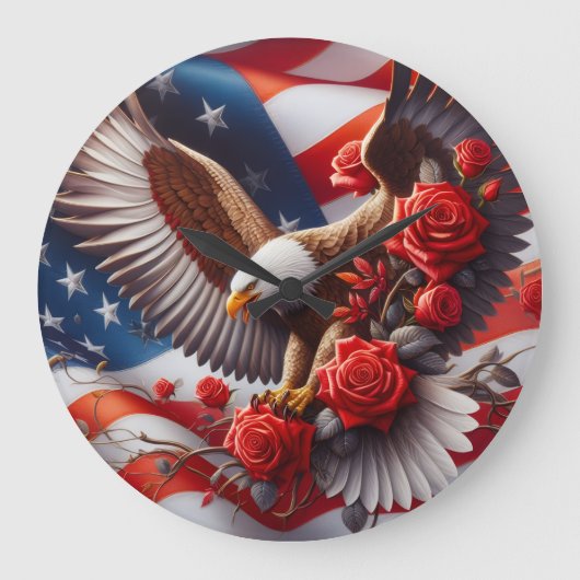 Patriottische Amerikaanse Adelaar Klok (Voorkant)