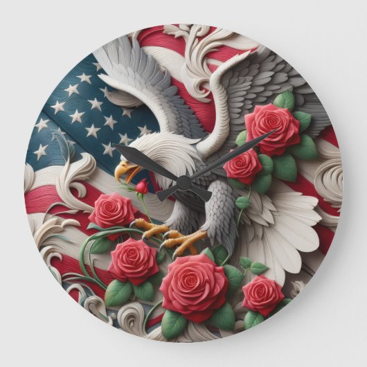 Patriottische Amerikaanse Adelaar Klok (Voorkant)