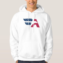 Patriottische Amerikaanse Adelaar Letter A Vlag Hoodie