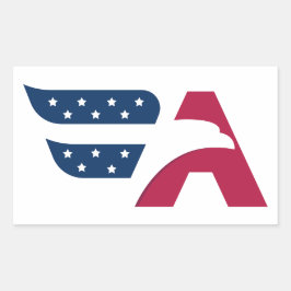 Patriottische Amerikaanse Adelaar Letter A Vlag Rechthoekige Sticker