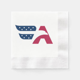 Patriottische Amerikaanse Adelaar Letter A Vlag Servet