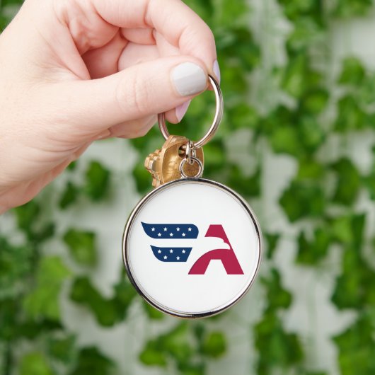 Patriottische Amerikaanse Adelaar Letter A Vlag Sleutelhanger (Hand)