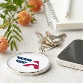 Patriottische Amerikaanse Adelaar Letter A Vlag Sleutelhanger (Zijkant)