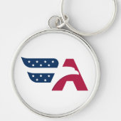 Patriottische Amerikaanse Adelaar Letter A Vlag Sleutelhanger (Voorkant)