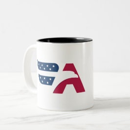 Patriottische Amerikaanse Adelaar Letter A Vlag Tweekleurige Koffiemok