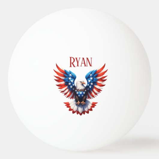 Patriottische Amerikaanse Adelaar Pingpongbal (Voorkant)