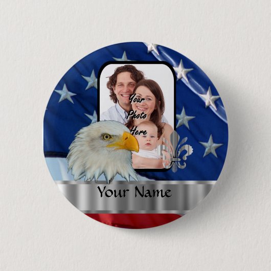 Patriottische Amerikaanse adelaar Ronde Button 5,7 Cm (Voorkant)