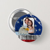 Patriottische Amerikaanse adelaar Ronde Button 5,7 Cm (Voorkant /achterkant)