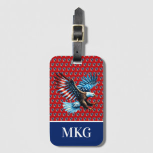 Patriottische Amerikaanse adelaar rood wit blauw Bagagelabel