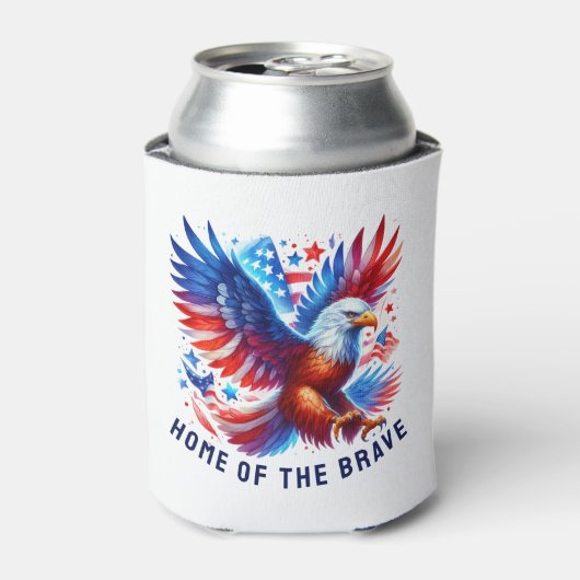 Patriottische Amerikaanse adelaar rood wit blauw Blikjeskoeler (Blikje Voorkant)