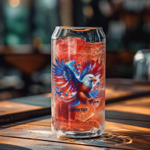 Patriottische Amerikaanse adelaar rood wit blauw Blikvorm Glas