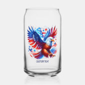 Patriottische Amerikaanse adelaar rood wit blauw Blikvorm Glas (Voorkant)