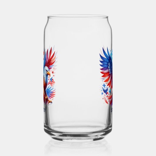 Patriottische Amerikaanse adelaar rood wit blauw Blikvorm Glas (Links)