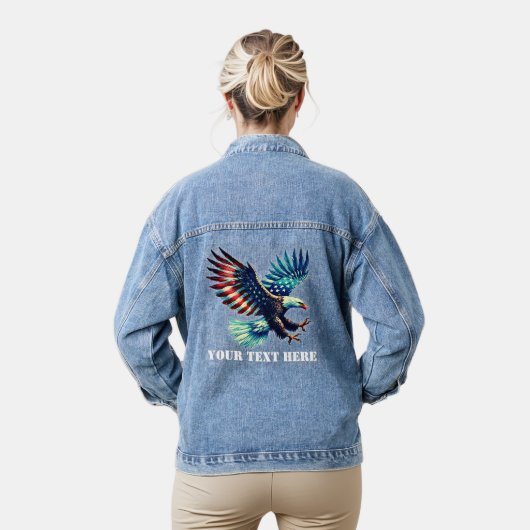 Patriottische Amerikaanse adelaar rood wit blauw Denim Jacket (Model)