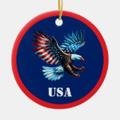 Patriottische Amerikaanse adelaar rood wit blauw Keramisch Ornament (Voorkant)