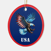 Patriottische Amerikaanse adelaar rood wit blauw Keramisch Ornament (Links)
