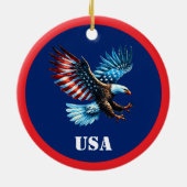 Patriottische Amerikaanse adelaar rood wit blauw Keramisch Ornament (Achterkant)