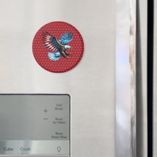 Patriottische Amerikaanse adelaar rood wit blauw Magneet