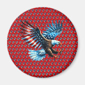 Patriottische Amerikaanse adelaar rood wit blauw Magneet (Voorkant)