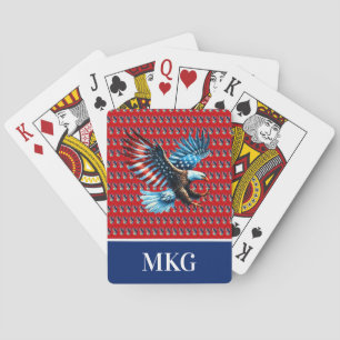 Patriottische Amerikaanse adelaar rood wit blauw Pokerkaarten