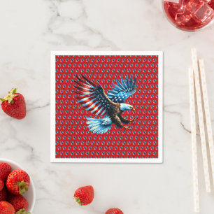 Patriottische Amerikaanse adelaar rood wit blauw Servet