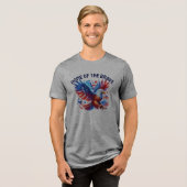 Patriottische Amerikaanse adelaar rood wit blauw Tri-Blend Shirt (Voorkant volledig)