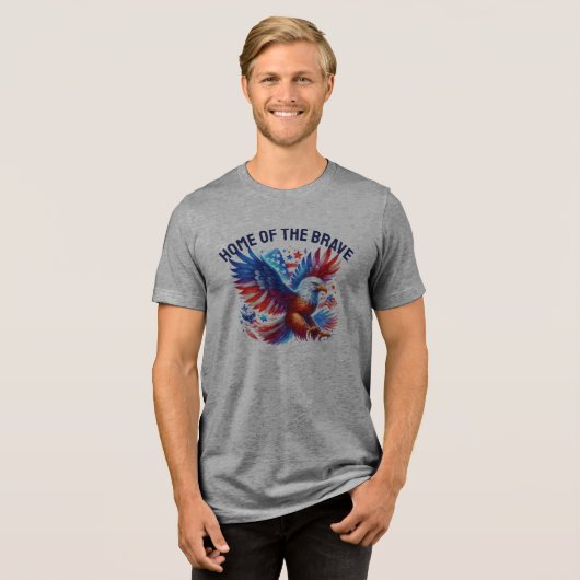 Patriottische Amerikaanse adelaar rood wit blauw Tri-Blend Shirt (Voorkant volledig)