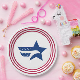Patriottische Amerikaanse Adelaar Ster Papieren Bordje