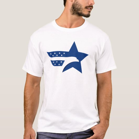 Patriottische Amerikaanse Adelaar Ster T-shirt (Voorkant)