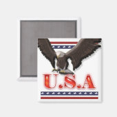 Patriottische Amerikaanse adelaar sterren strepen Magneet (Voorkant / Achterkant)