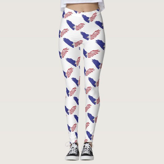 Patriottische Amerikaanse adelaar Thunder_Cove Leggings (Voorkant)