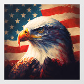 Patriottische Amerikaanse Adelaar USA Rood Wit Bla Raamsticker (Vel)
